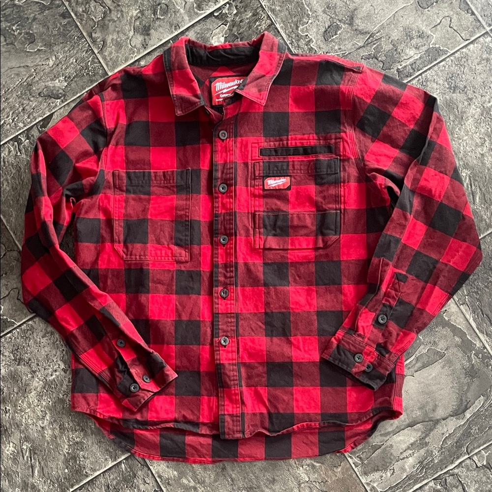 MILWAUKEE GRIDIRON Flannel Plaid Shirt Workwear Outdoor Grunge Cottagecore